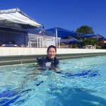 PADI IDC Australia. IDC Student delivering her confined water briefing PADI IDC Australia. IDC Student delivering her confined water briefing