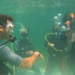 PADI IDC Phiippines. Students watching the Instructor PADI IDC Phiippines. Students watching the Instructor