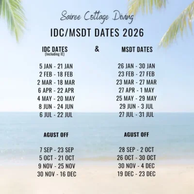 koh tao sairee cottage diving 2026 dates